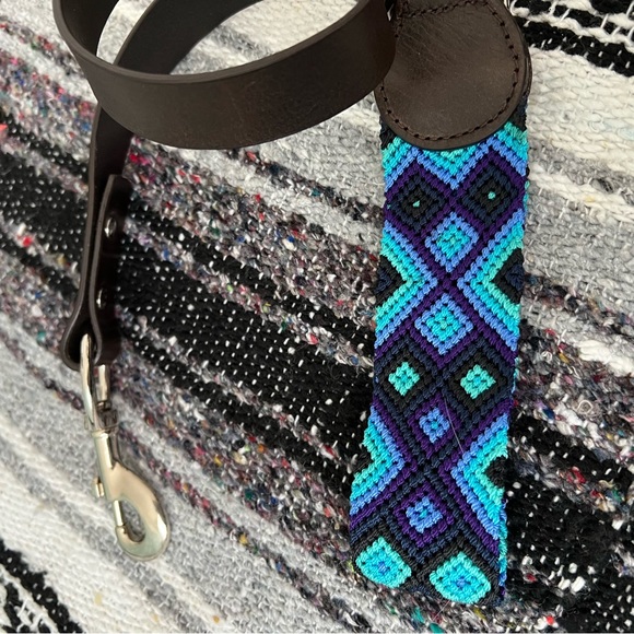 NWOT Eclectic Array Woven Cabo Mexican Leather Dog Leash - Picture 7 of 9